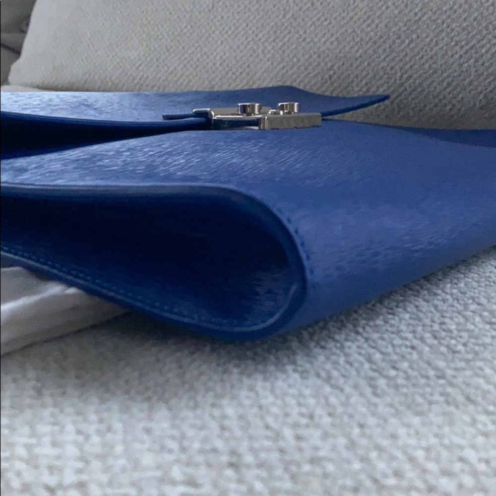 Jean Rousseau Blue Calf Leather Briefcase - Picture 7 of 16